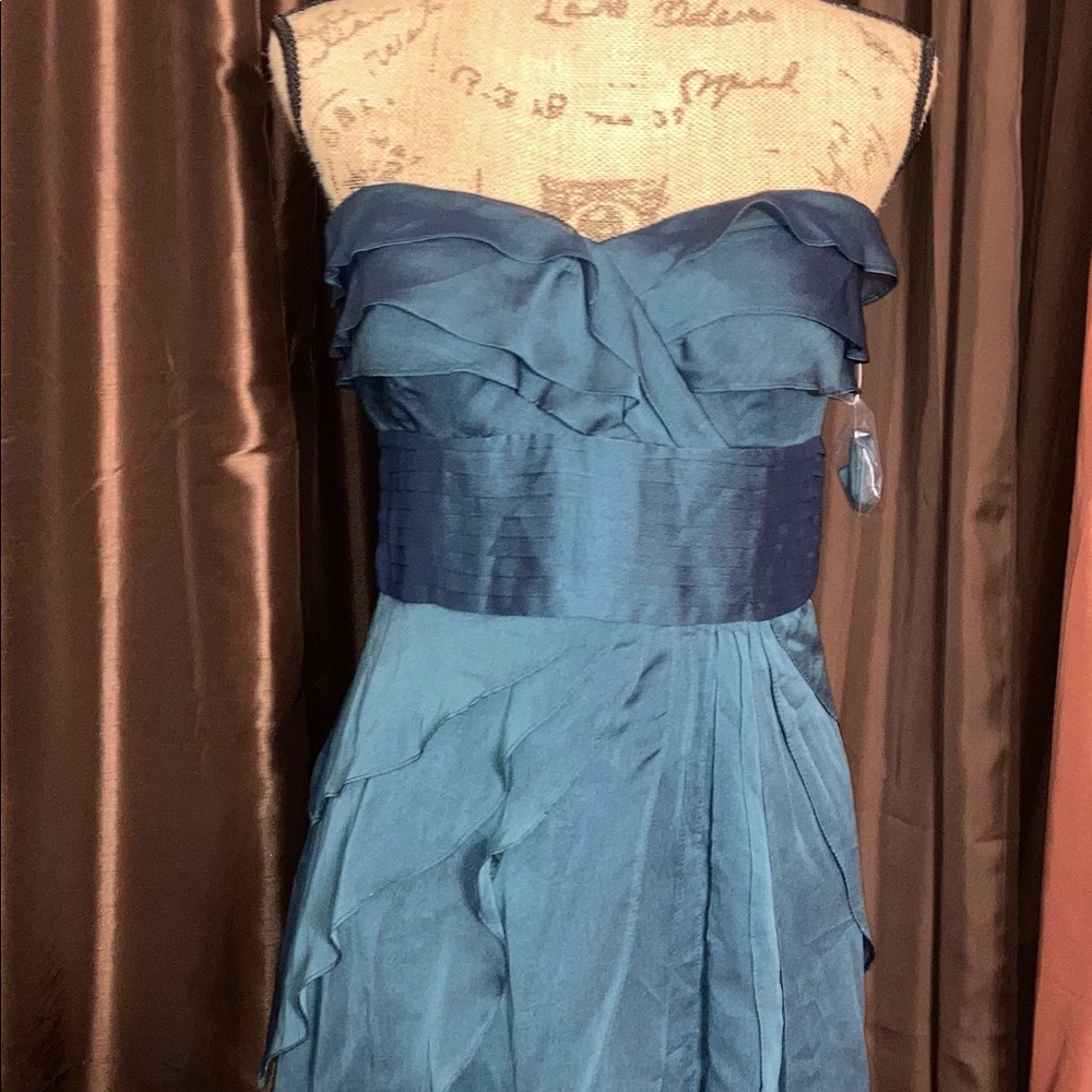 Strapless silk dress